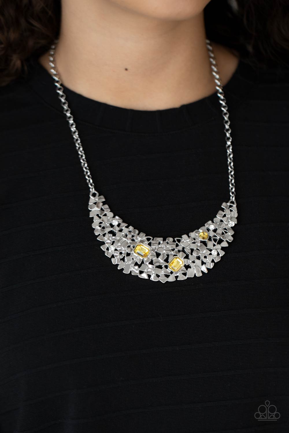 Paparazzi Fabulously Fragmented - Yellow Necklace - Pusher P