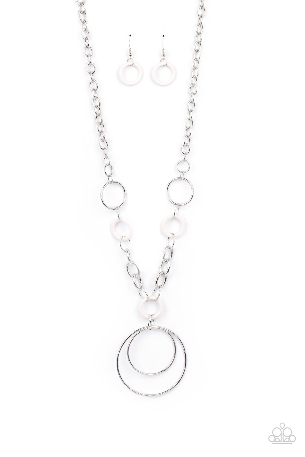 Paparazzi HOOP du Jour - White Necklace - Pusher P