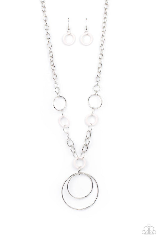 Paparazzi HOOP du Jour - White Necklace - Pusher P