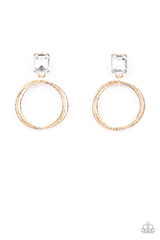 Paparazzi Prismatic Perfection - Gold Earrings - Pusher P