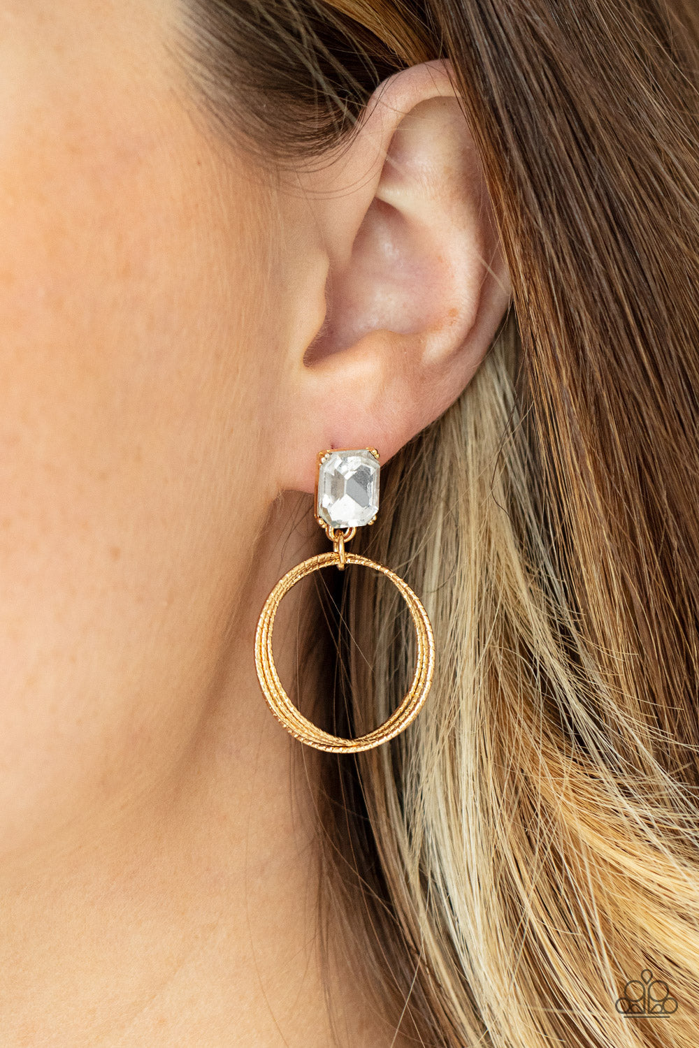 Paparazzi Prismatic Perfection - Gold Earrings - Pusher P