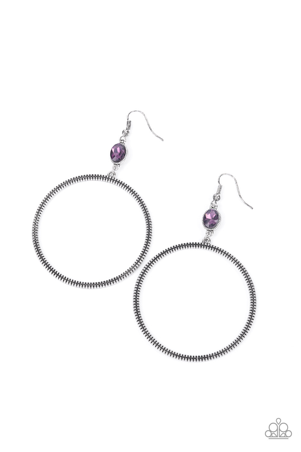 Paparazzi Work That Circuit - Purple Earrings - Pusher P