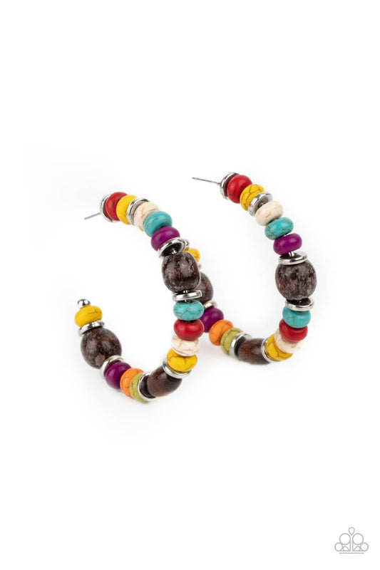 Paparazzi Definitely Down-To-Earth - Multi Earrings - Pusher P