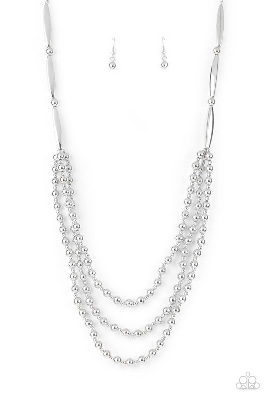 Paparazzi Beaded Beacon - Silver Necklace - Pusher P