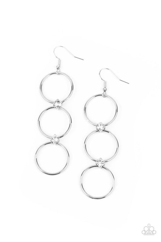 Paparazzi Refined Society - White Earrings - Pusher P