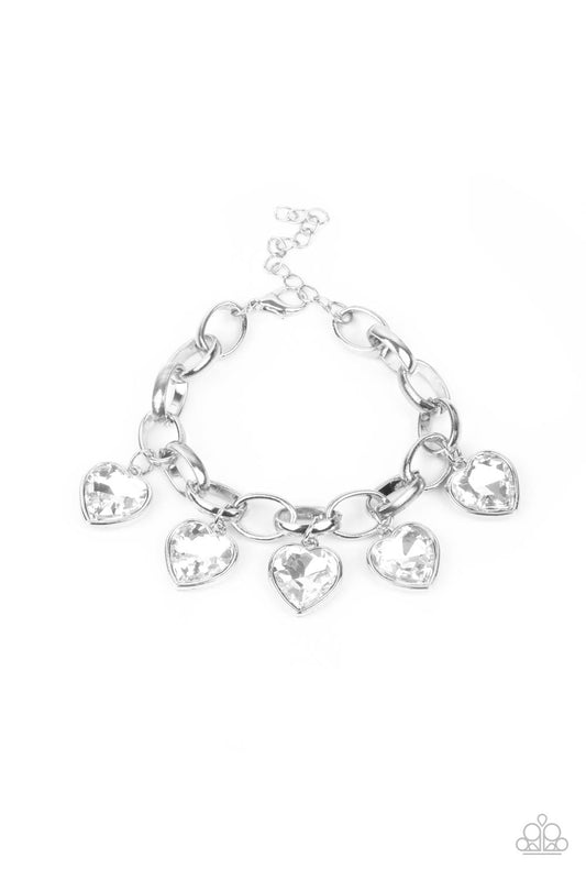 Paparazzi Candy Heart Charmer - White Bracelet