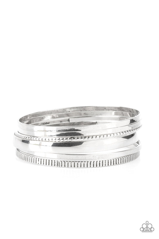 Paparazzi Gliding Gleam - Silver Bracelet