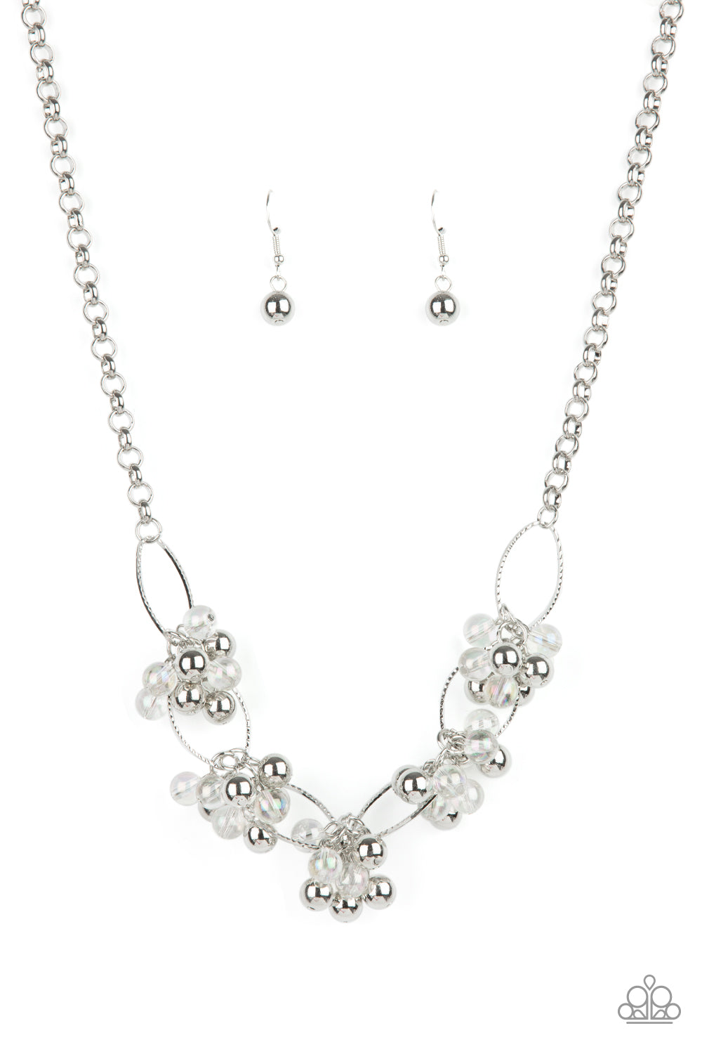 Paparazzi Effervescent Ensemble Cosmic Countess - White Necklace - July 2021 Life Of The Party Exclusive - Pusher P