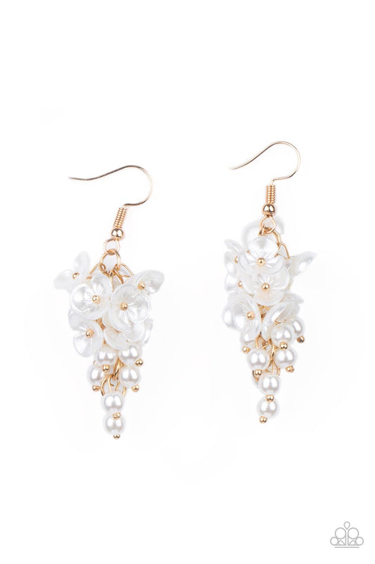 Paparazzi Bountiful Bouquets - Gold Earrings - June 2021 Life Of The Party Exclusive - Pusher P