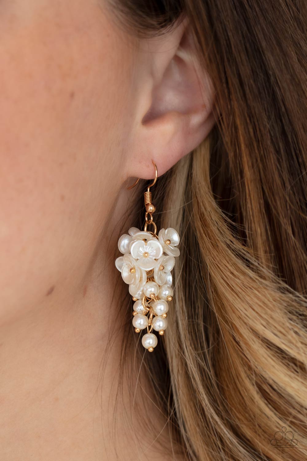 Paparazzi Bountiful Bouquets - Gold Earrings - June 2021 Life Of The Party Exclusive - Pusher P
