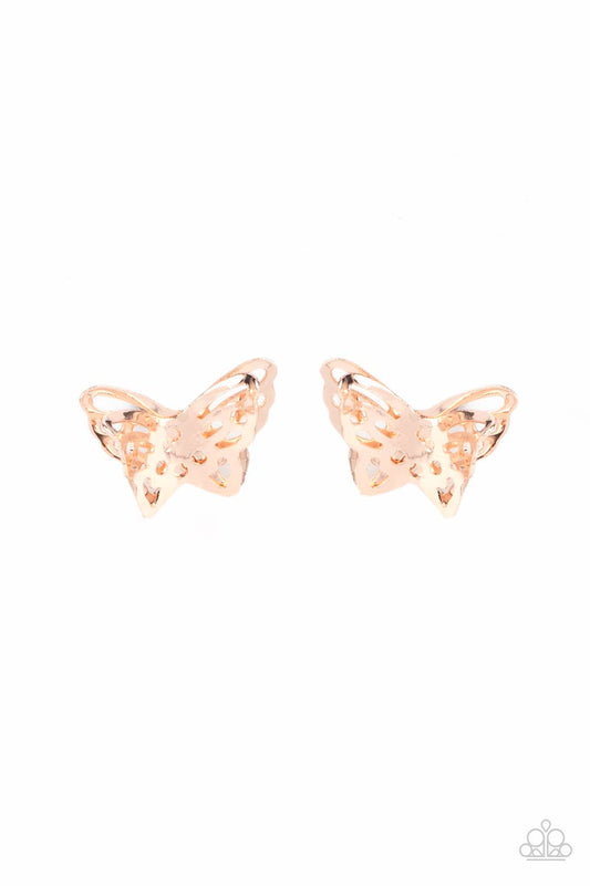Paparazzi Flutter Fantasy - Rose Gold Earrings