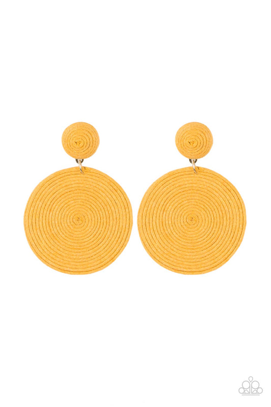 Paparazzi Circulate The Room - Yellow Earrings - Pusher P