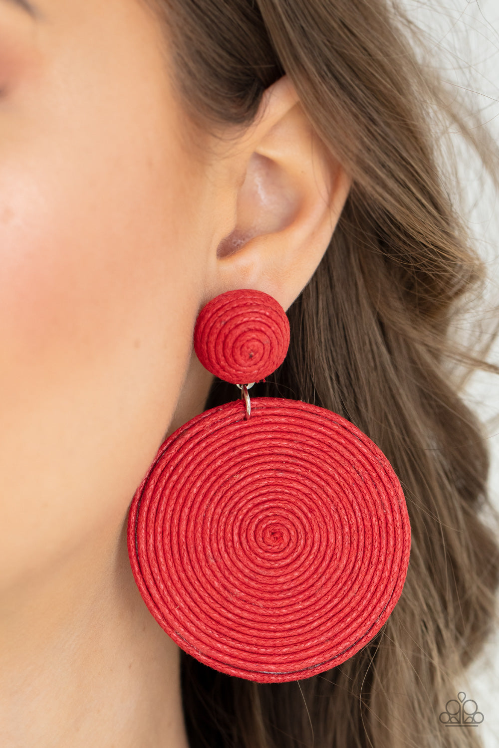 Paparazzi Circulate The Room - Red Earrings - Pusher P