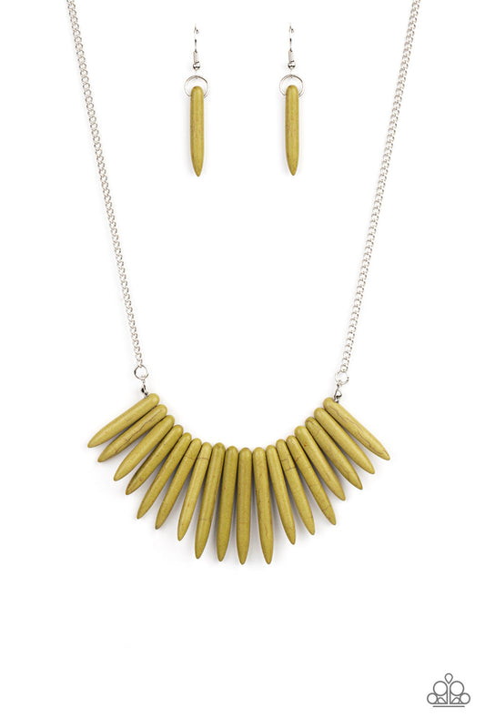 Paparazzi Exotic Edge - Green Necklace - Pusher P