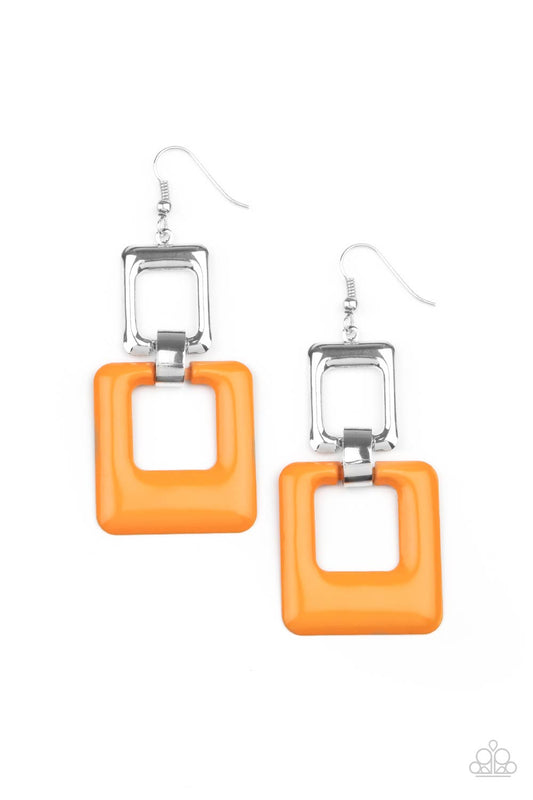 Paparazzi Twice As Nice - Orange Earrings - Pusher P