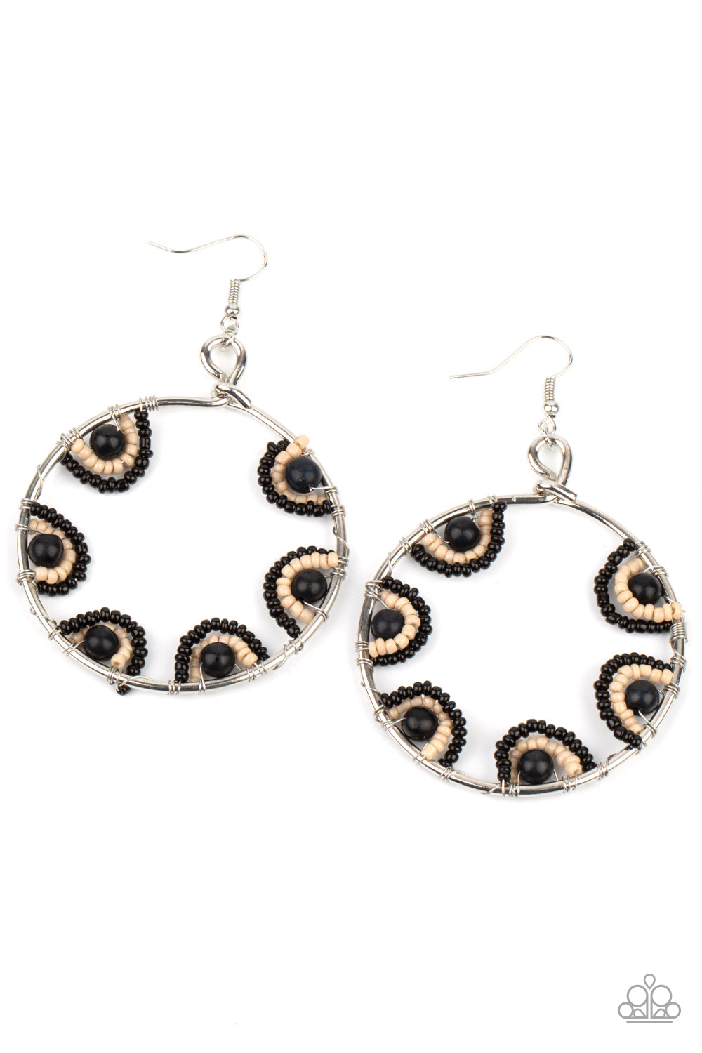 Paparazzi Off The Rim - Black Earrings - Pusher P