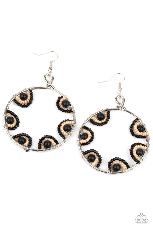 Paparazzi Off The Rim - Black Earrings - Pusher P