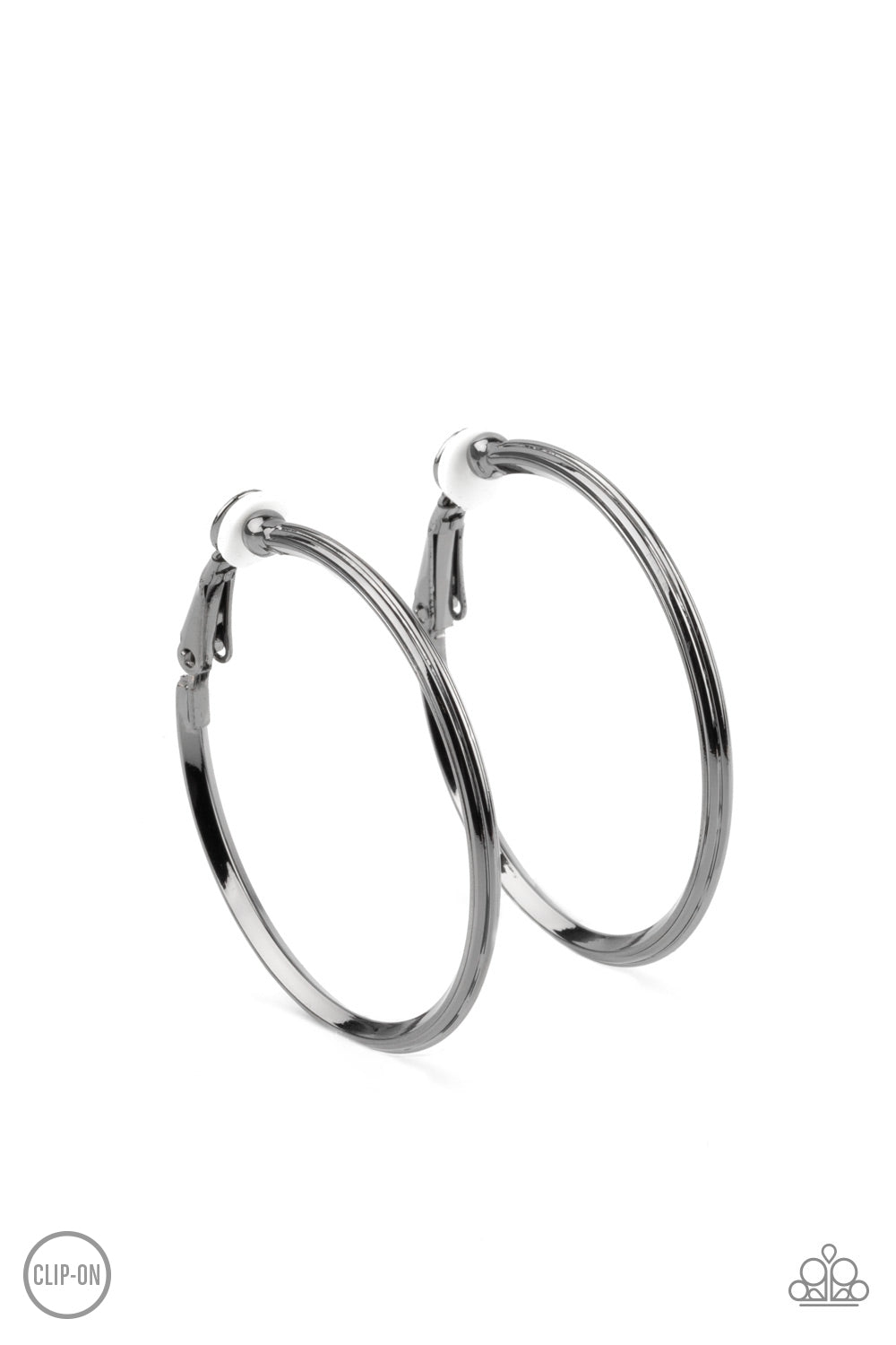 Paparazzi City Classic - Black Clip-On Earrings - Pusher P