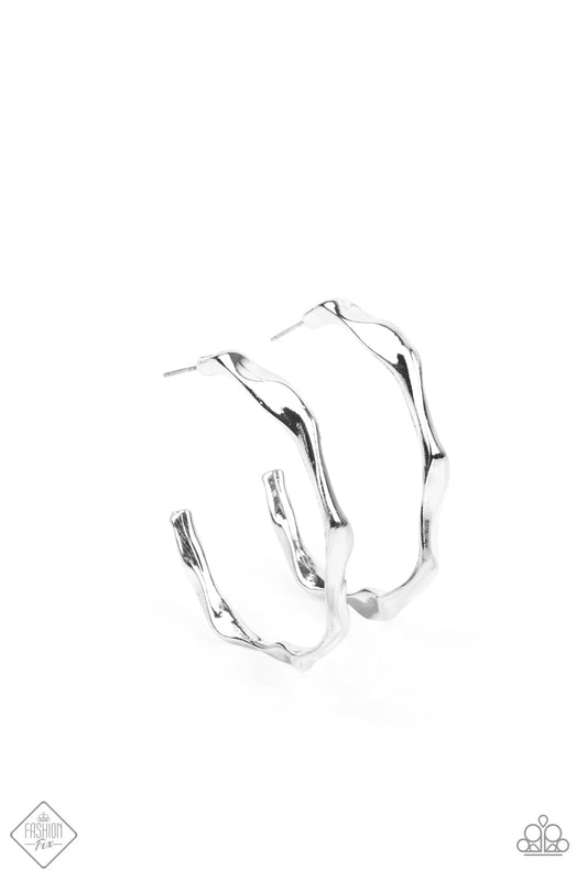 Paparazzi Coveted Curves - Silver Fashion Fix Earrings - Pusher P