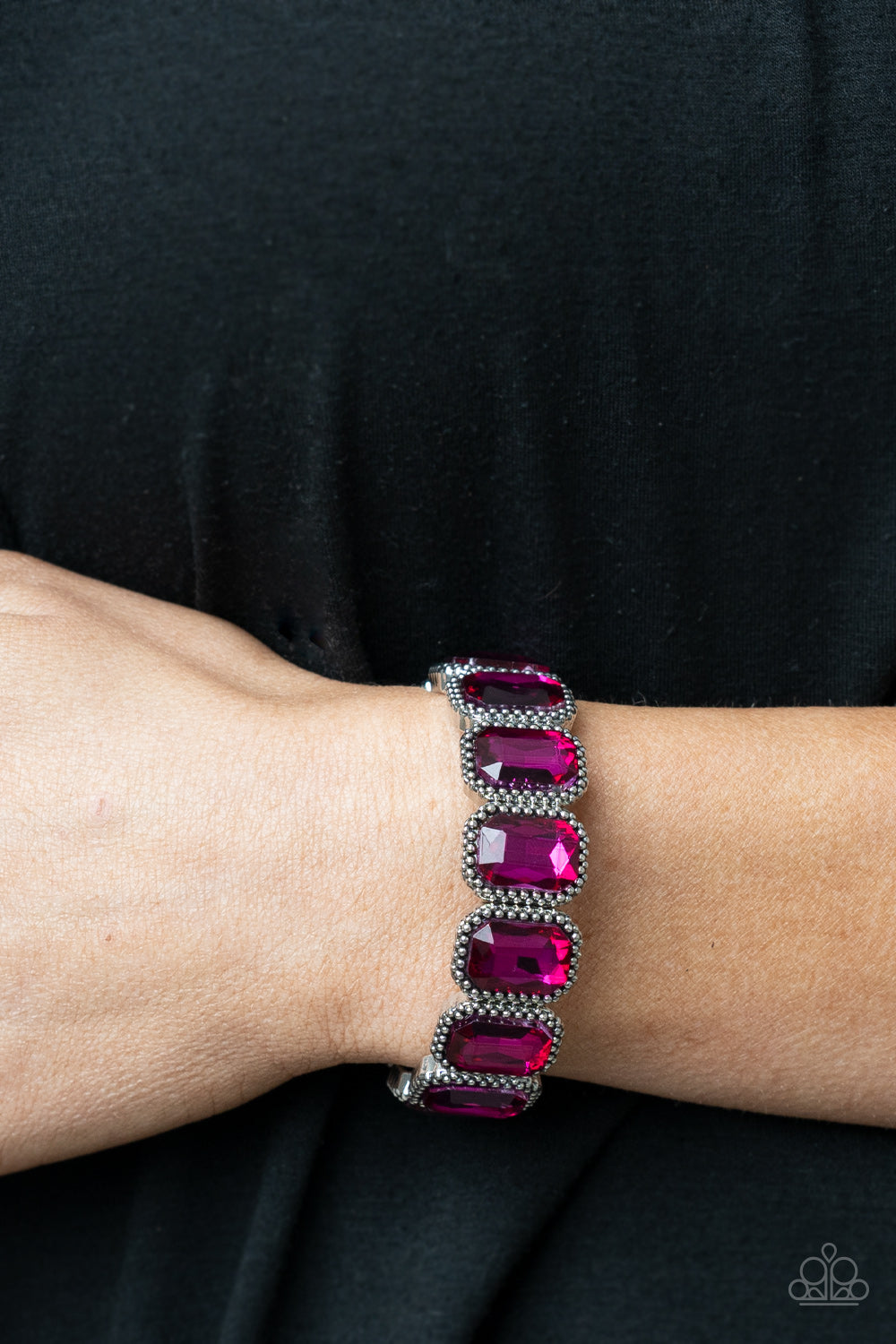 Paparazzi Studded Smolder - Pink Bracelet - Pusher P