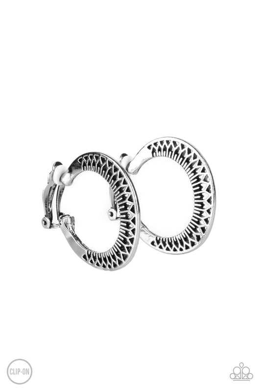 Paparazzi Moon Child Charisma - Silver Clip-On Earrings - Pusher P