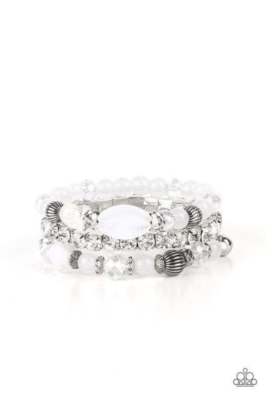 Paparazzi Ethereal Etiquette - White Bracelet - Pusher P