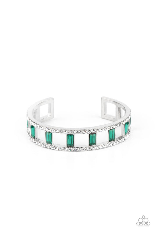 Paparazzi Industrial Icing - Green Bracelet - Pusher P