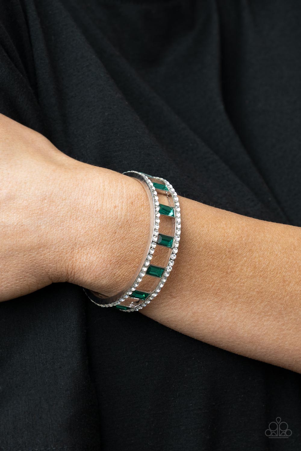 Paparazzi Industrial Icing - Green Bracelet - Pusher P