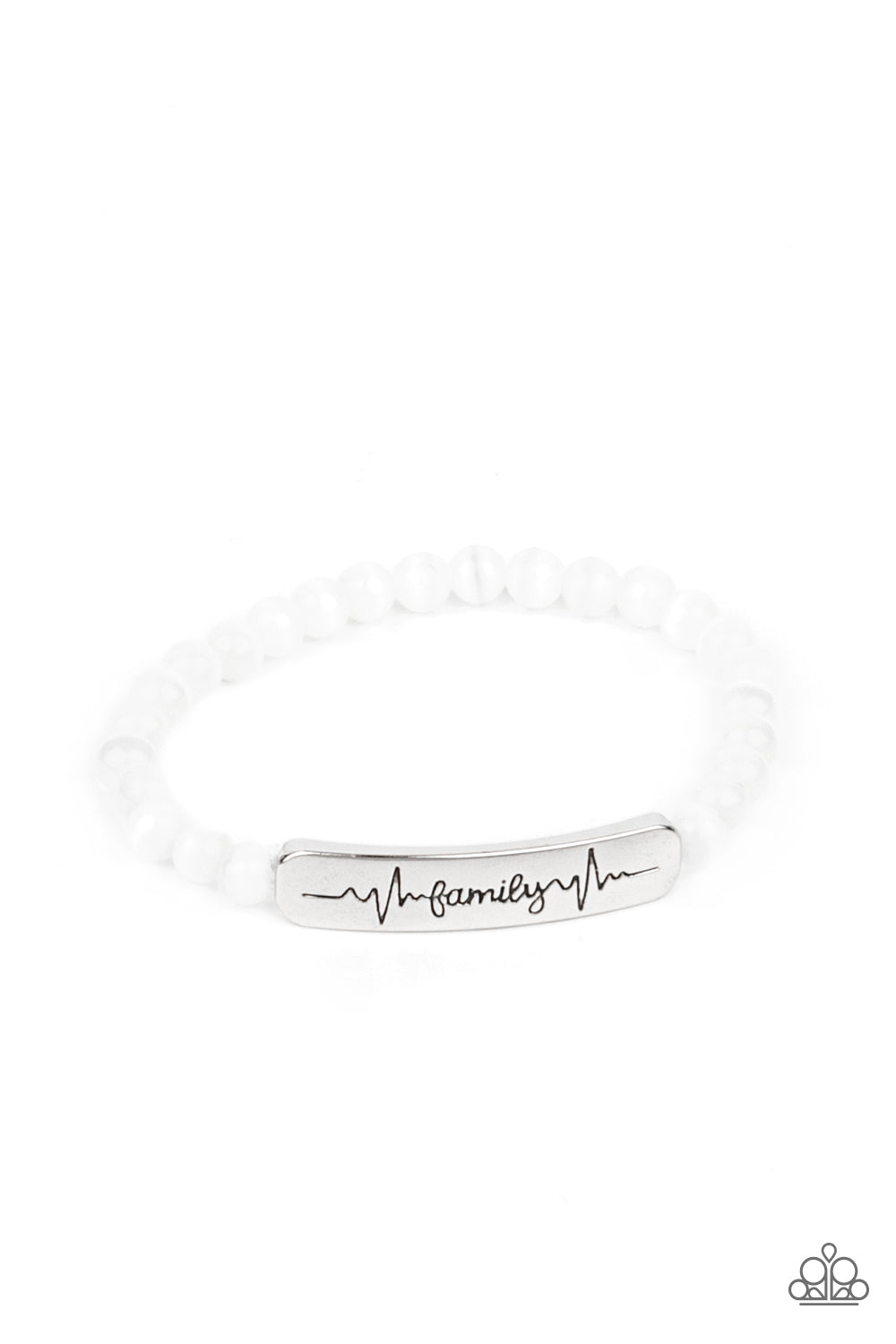 Paparazzi Family is Forever - White Bracelet - Pusher P