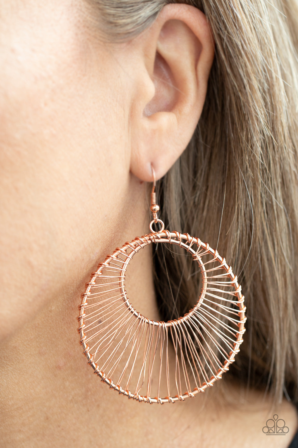 Paparazzi Artisan Applique - Copper Earrings - Pusher P