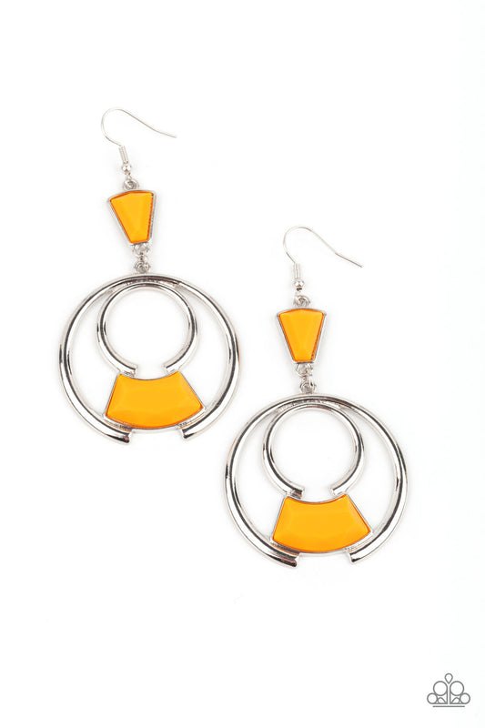 Paparazzi Deco Dancing - Orange Earrings - Pusher P