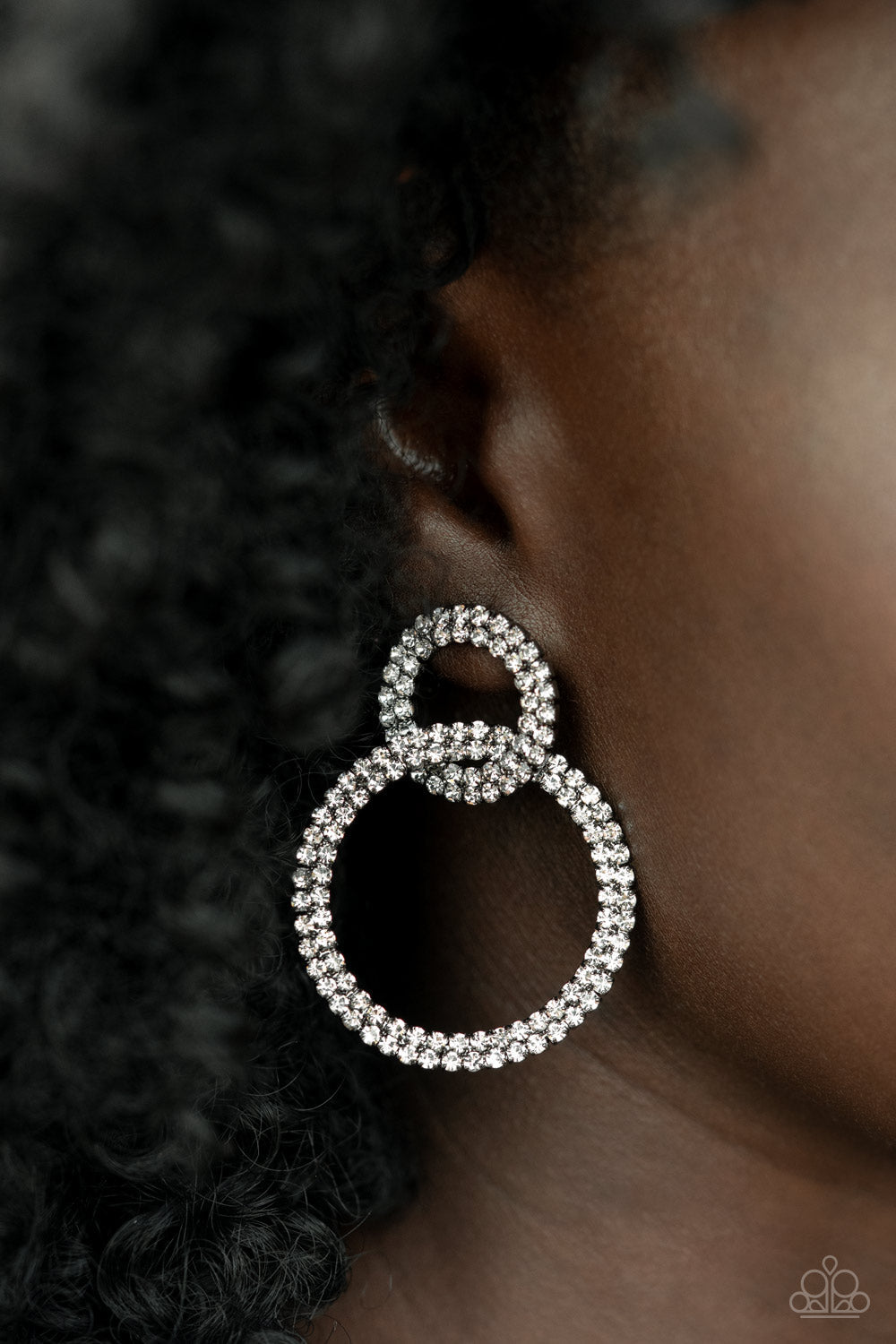 Paparazzi Intensely Icy - Black Earrings - December 2021 Life Of The Party Exclusive - Pusher P