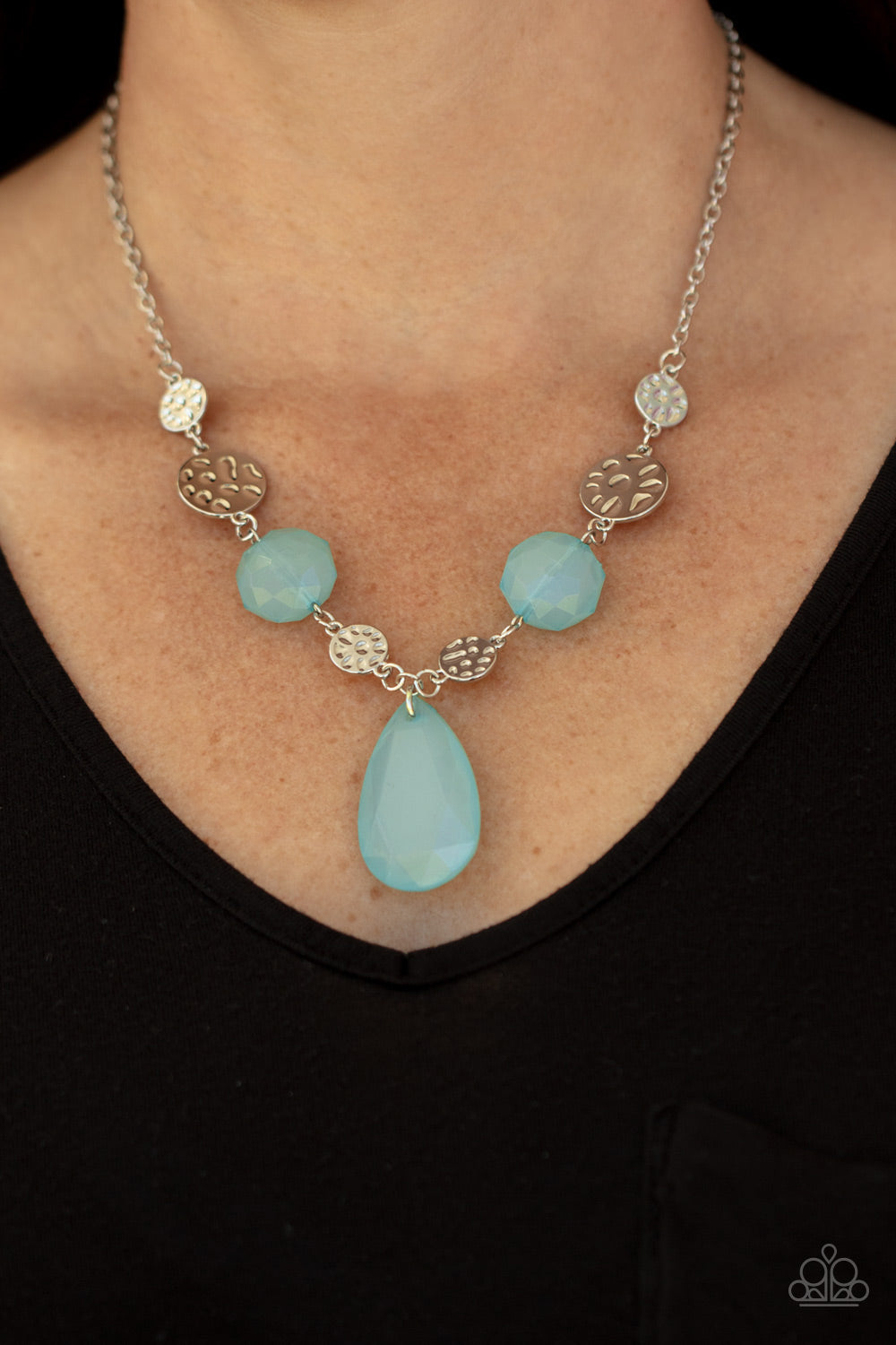 Paparazzi DEW What You Wanna DEW - Blue Necklace - Pusher P