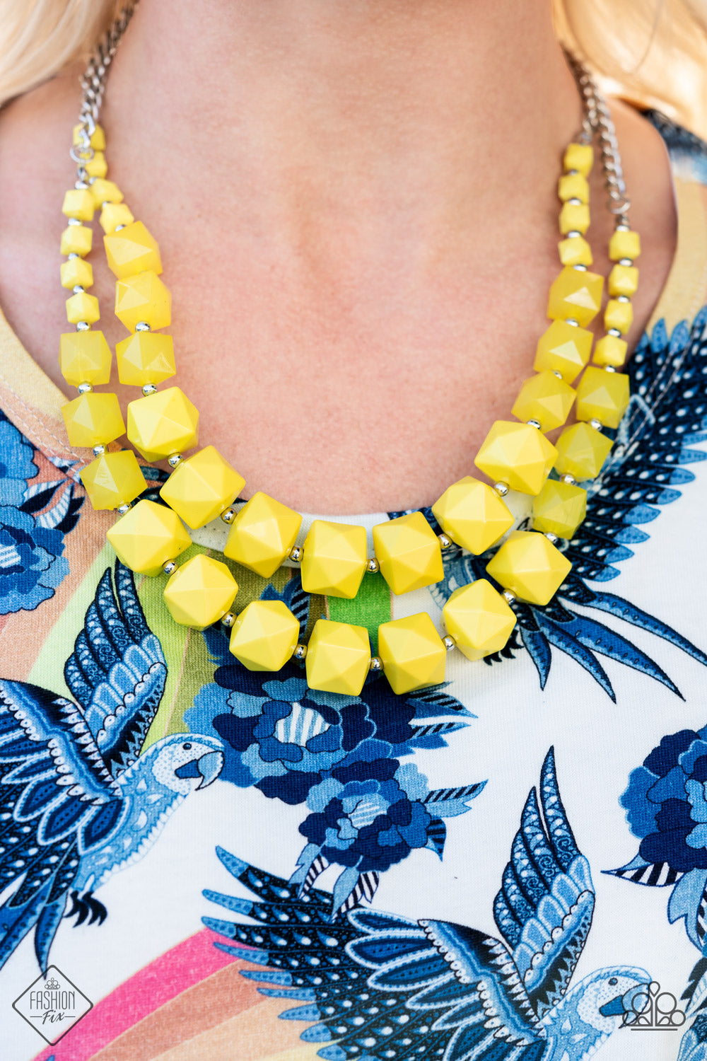 Paparazzi Summer Excursion - Yellow Fashion Fix Necklace - Pusher P