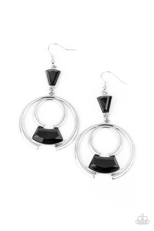 Paparazzi Deco Dancing - Black Earrings - Pusher P
