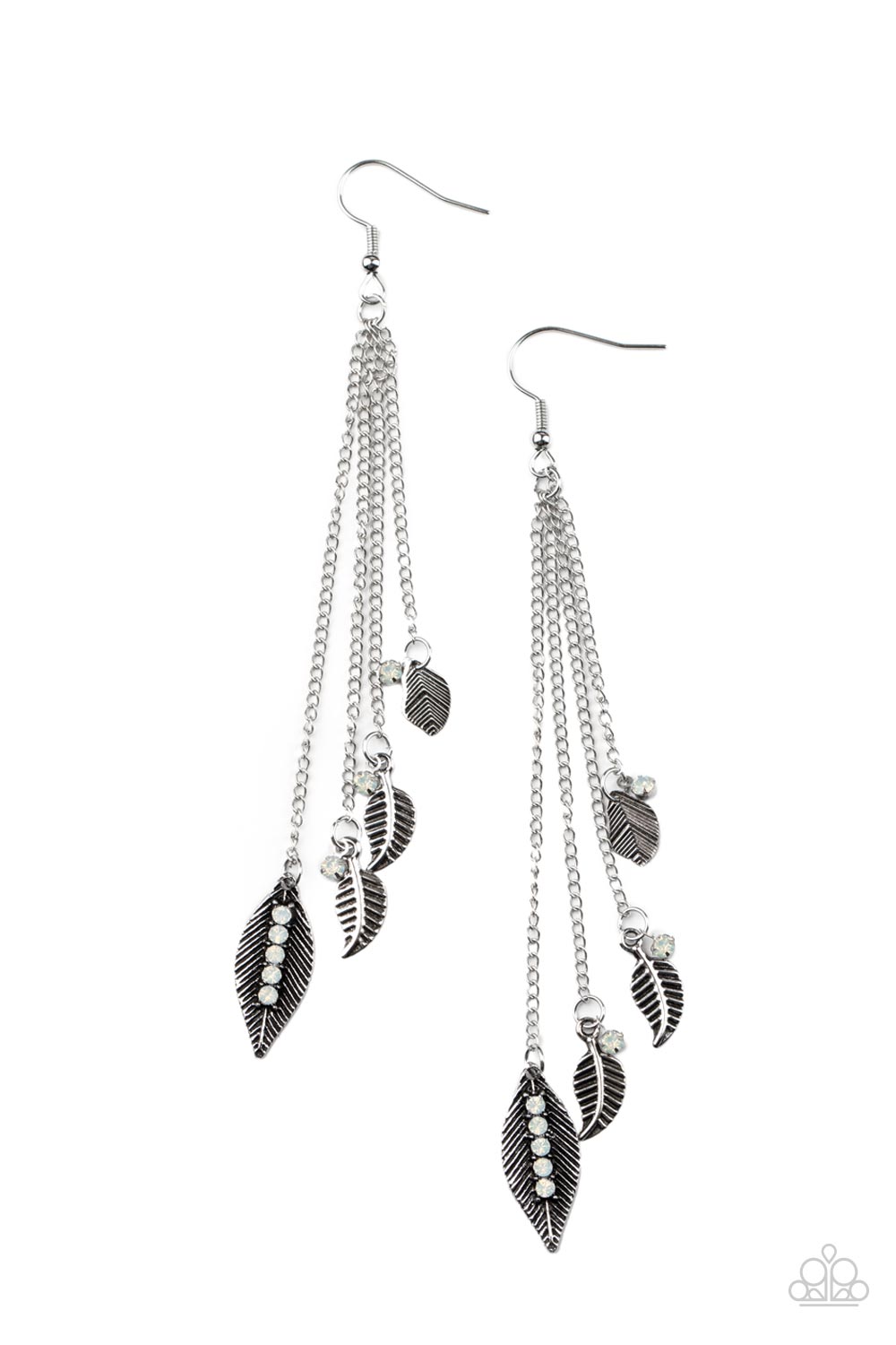 Paparazzi Chiming Leaflets - White Earrings - Pusher P