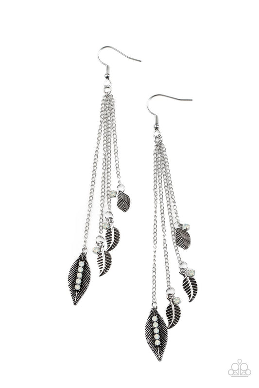 Paparazzi Chiming Leaflets - White Earrings - Pusher P
