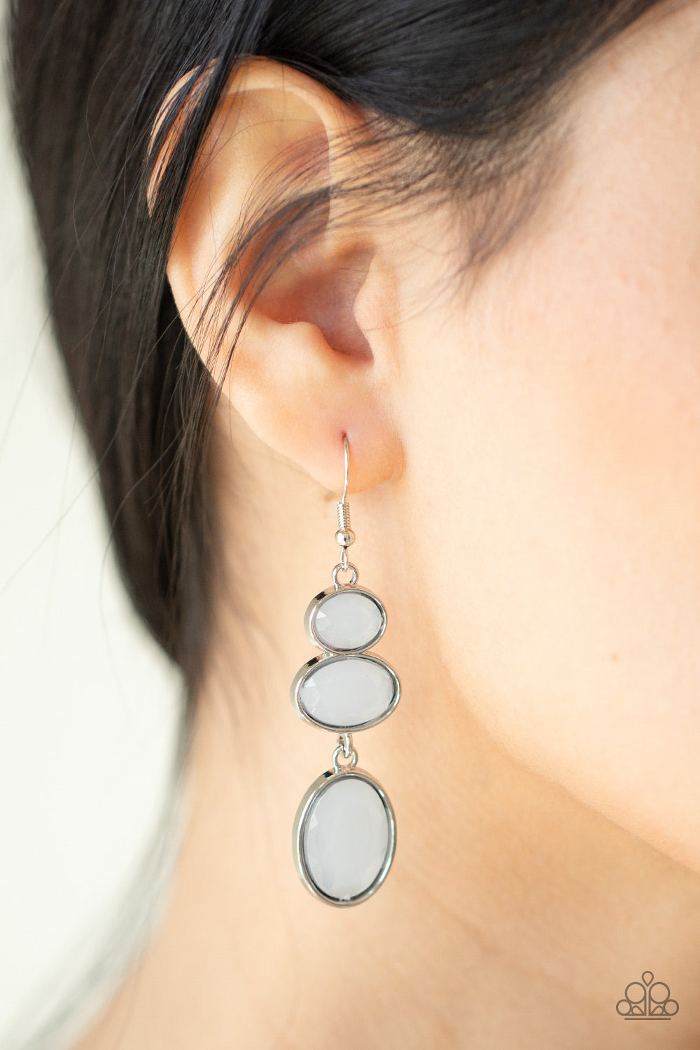 Paparazzi Tiers Of Tranquility - White Earrings - Pusher P