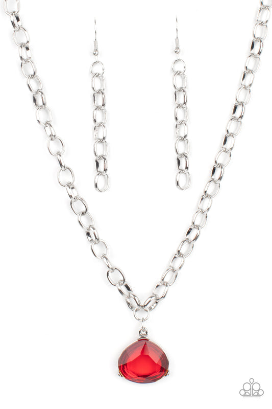 Paparazzi Gallery Gem - Red Necklace - Pusher P