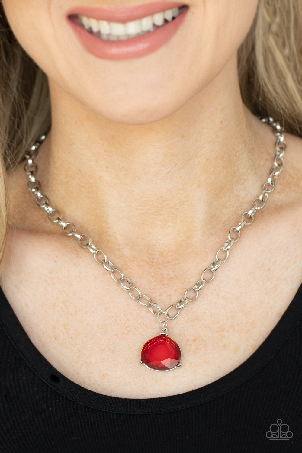 Paparazzi Gallery Gem - Red Necklace - Pusher P