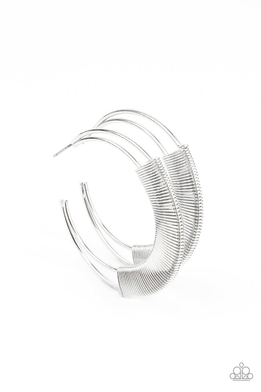 Paparazzi Artisan Attitude - Silver Earrings - Pusher P