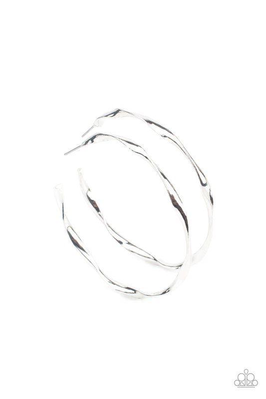 Paparazzi Radiantly Warped - Silver Earrings - Pusher P
