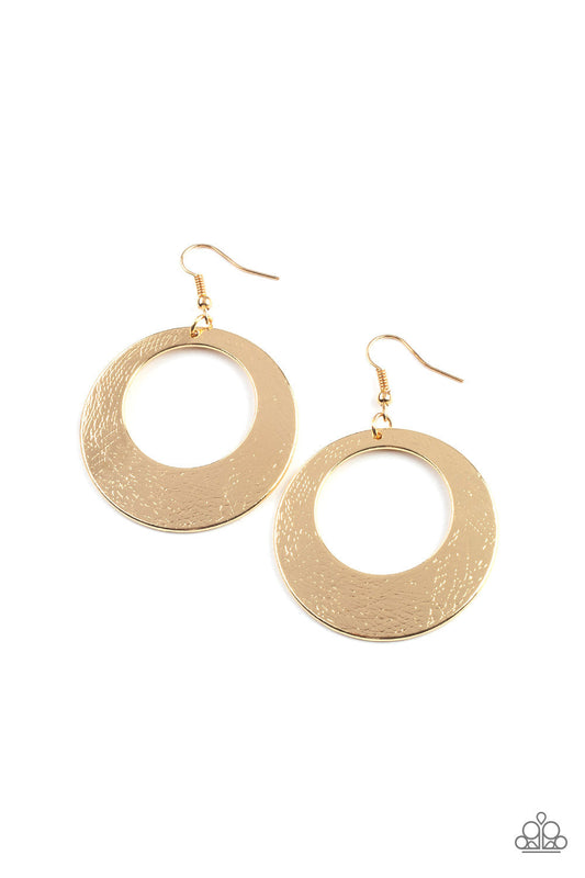 Paparazzi Outer Plains - Gold Earrings - Pusher P