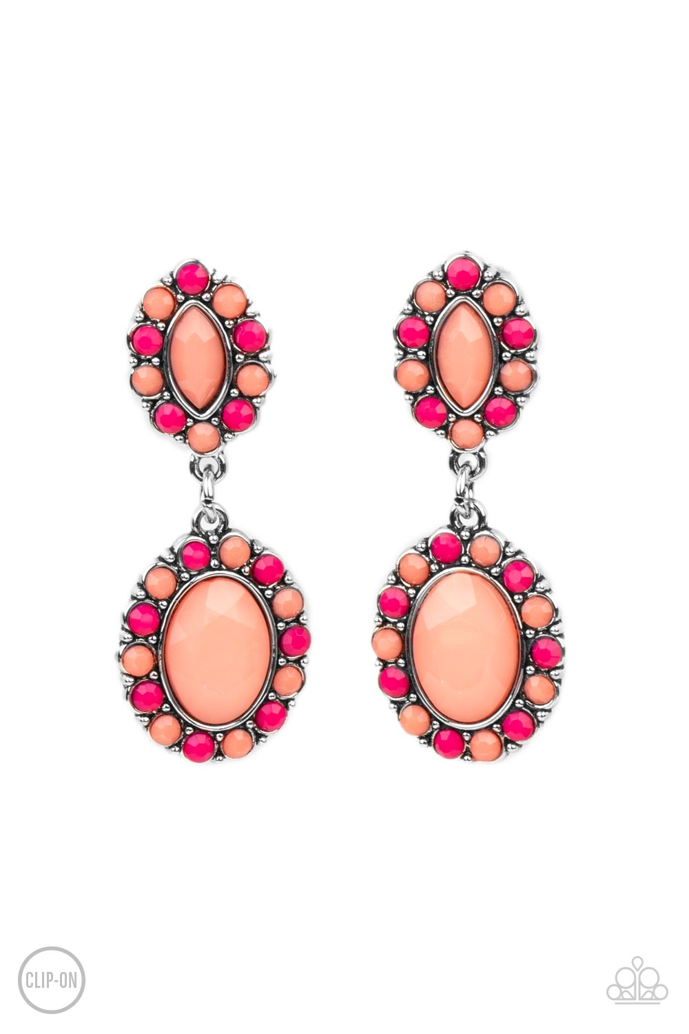Paparazzi Positively Pampered - Orange Clip-On Earrings - Pusher P