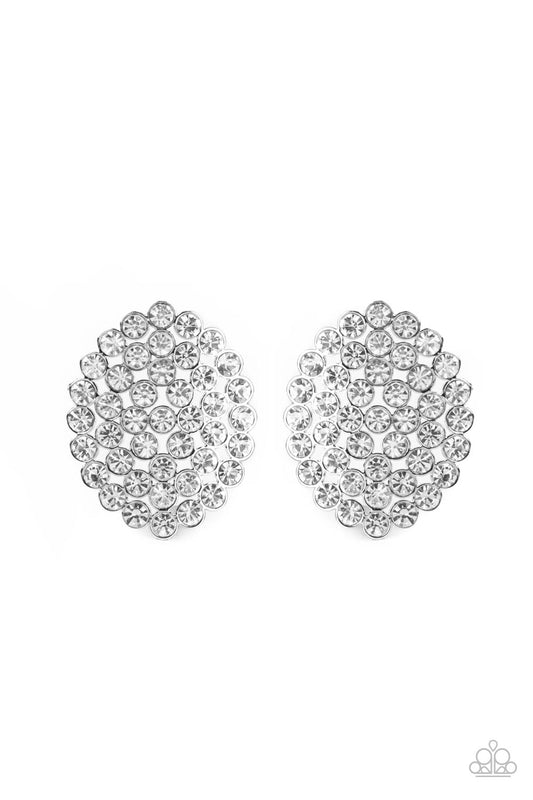 Paparazzi Drama School Dropout - White Earrings - Pusher P