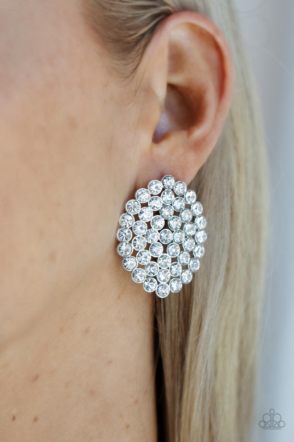 Paparazzi Drama School Dropout - White Earrings - Pusher P