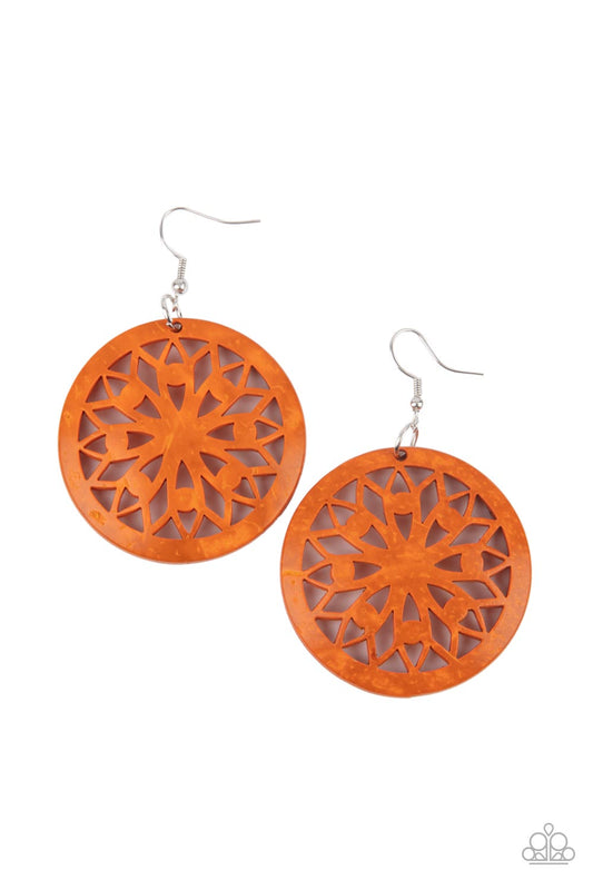 Paparazzi Ocean Canopy - Orange Earrings - Pusher P