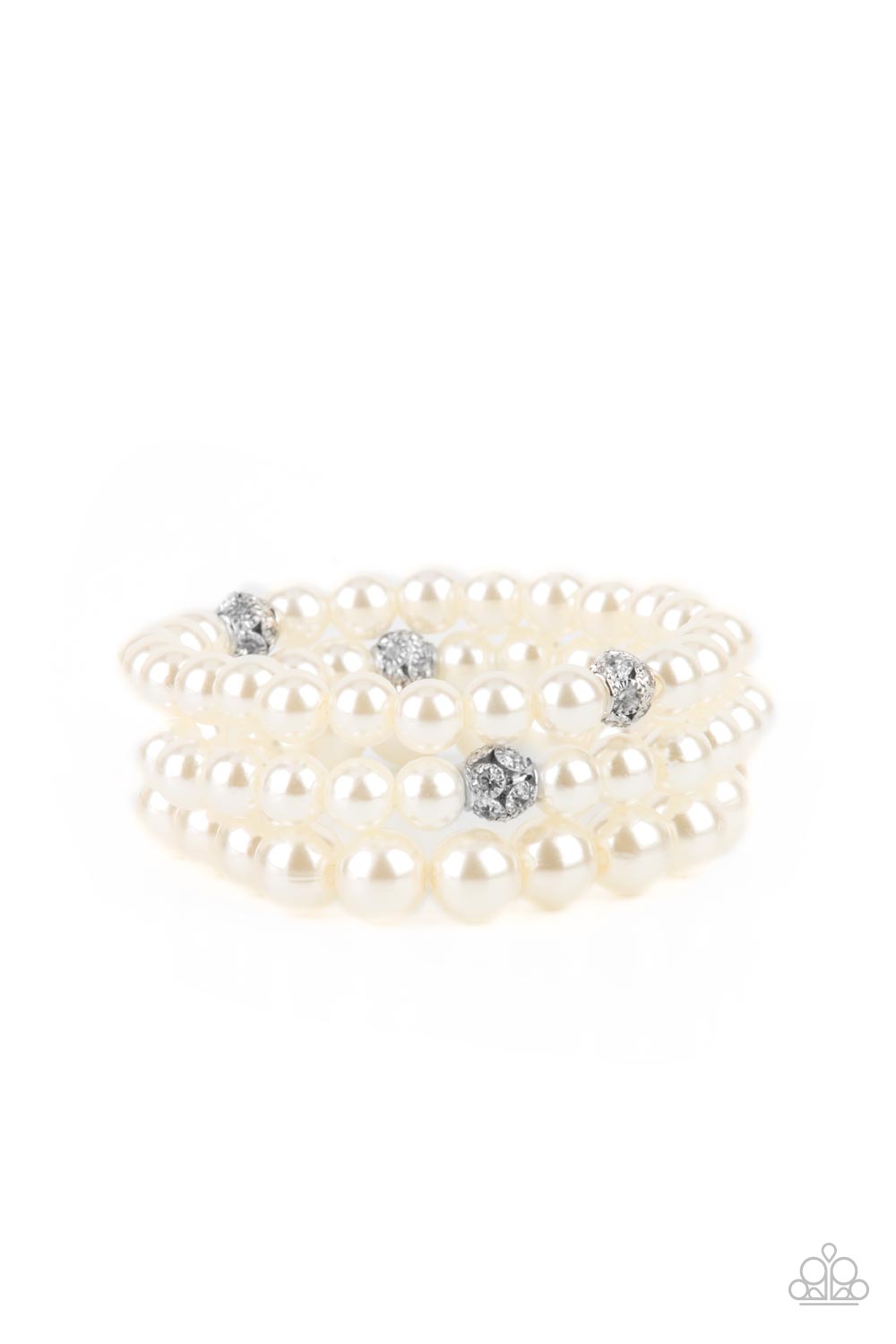 Paparazzi Here Comes The Heiress - White Bracelet - Pusher P