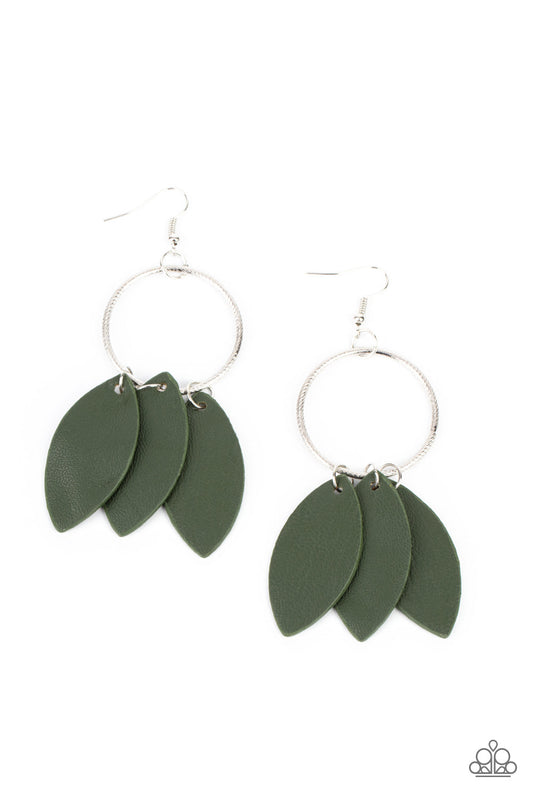 Paparazzi Leafy Laguna - Green Earrings - Pusher P