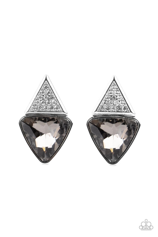 Paparazzi Risky Razzle - Silver Earrings - Pusher P